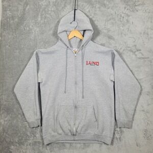 Vintage Lund Boats Full Zip Hoodie Sweatshirt Gray Men's Large Heavyweight
